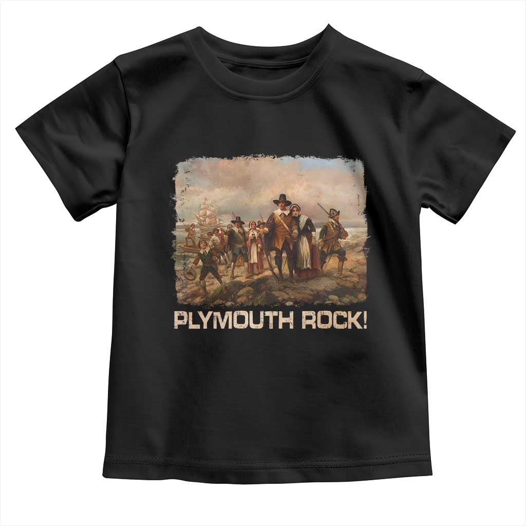 Plymouth Rock Toddler T Shirt Mayflower Pilgrims Thanksgiving History - Wonder Print Shop