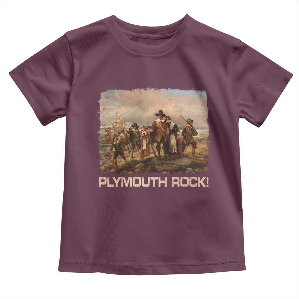 Plymouth Rock Toddler T Shirt Mayflower Pilgrims Thanksgiving History - Wonder Print Shop