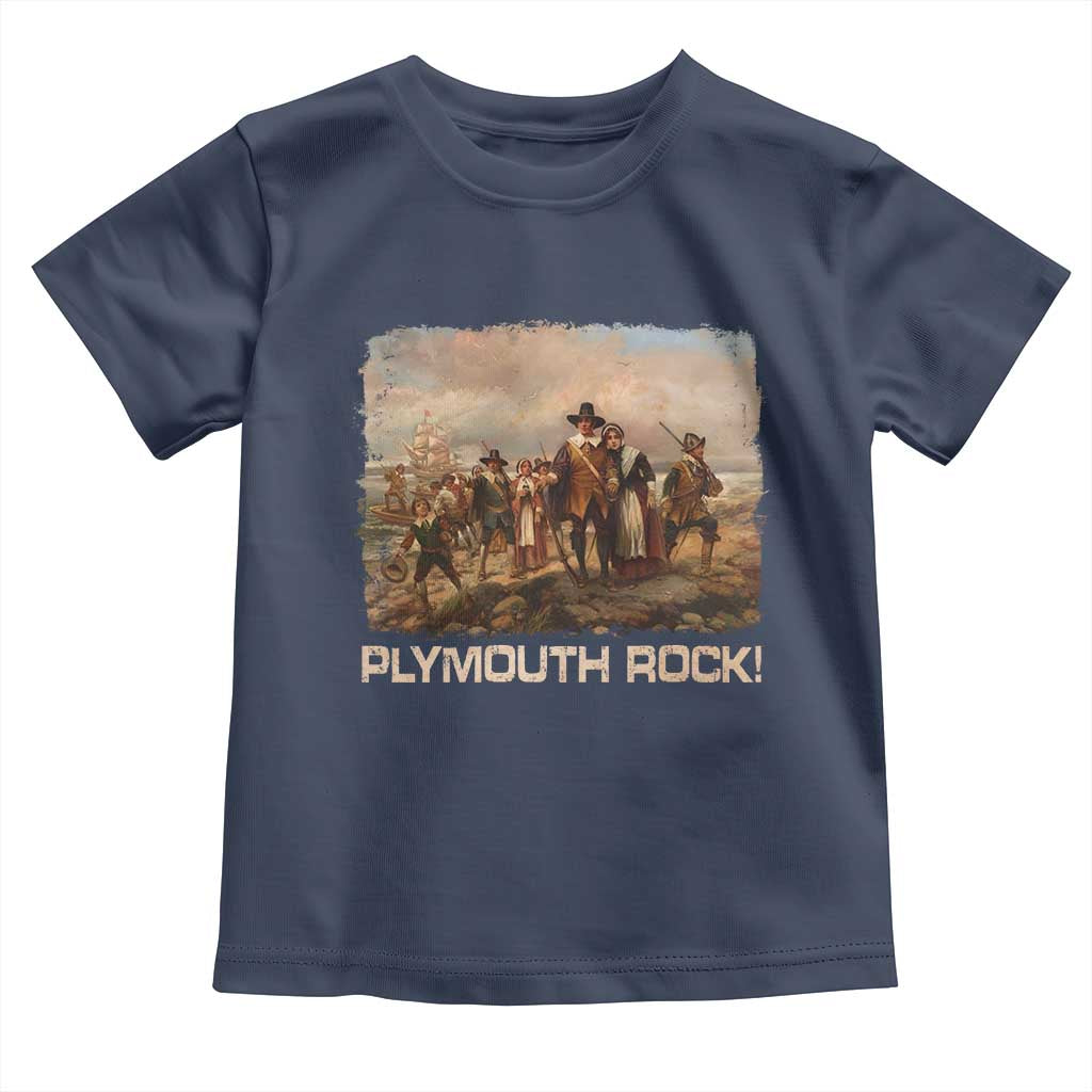 Plymouth Rock Toddler T Shirt Mayflower Pilgrims Thanksgiving History - Wonder Print Shop