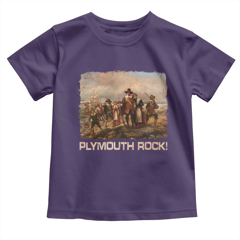 Plymouth Rock Toddler T Shirt Mayflower Pilgrims Thanksgiving History - Wonder Print Shop