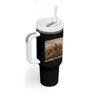 Plymouth Rock Tumbler With Handle Mayflower Pilgrims Thanksgiving History - Wonder Print Shop