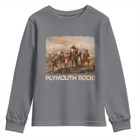 Plymouth Rock Youth Sweatshirt Mayflower Pilgrims Thanksgiving History - Wonder Print Shop