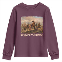 Plymouth Rock Youth Sweatshirt Mayflower Pilgrims Thanksgiving History - Wonder Print Shop