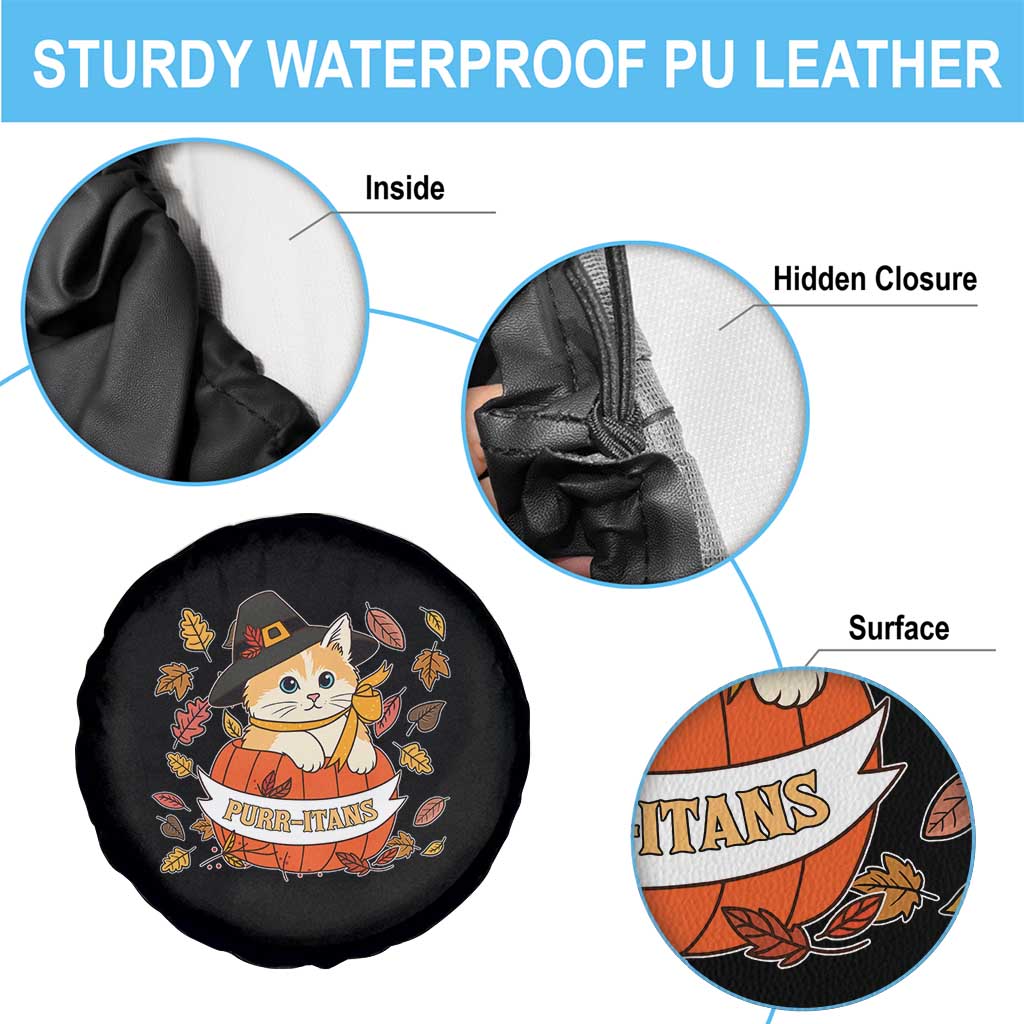 Funny Thanksgiving Cat Lover Spare Tire Cover Purritans Pilgrim Puritans Hat - Wonder Print Shop