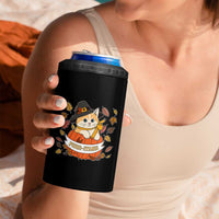 Funny Thanksgiving Cat Lover 4 in 1 Can Cooler Tumbler Purritans Pilgrim Puritans Hat - Wonder Print Shop