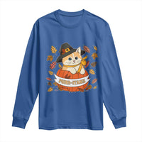 Funny Thanksgiving Cat Lover Long Sleeve Shirt Purritans Pilgrim Puritans Hat - Wonder Print Shop