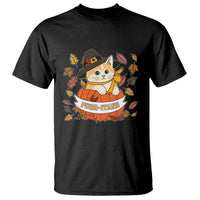 Funny Thanksgiving Cat Lover T Shirt Purritans Pilgrim Puritans Hat - Wonder Print Shop