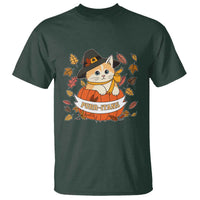 Funny Thanksgiving Cat Lover T Shirt Purritans Pilgrim Puritans Hat - Wonder Print Shop