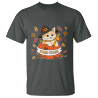 Funny Thanksgiving Cat Lover T Shirt Purritans Pilgrim Puritans Hat - Wonder Print Shop