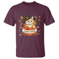 Funny Thanksgiving Cat Lover T Shirt Purritans Pilgrim Puritans Hat - Wonder Print Shop