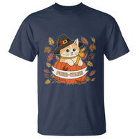 Funny Thanksgiving Cat Lover T Shirt Purritans Pilgrim Puritans Hat - Wonder Print Shop