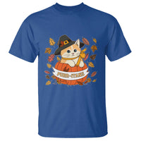 Funny Thanksgiving Cat Lover T Shirt Purritans Pilgrim Puritans Hat - Wonder Print Shop