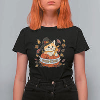 Funny Thanksgiving Cat Lover T Shirt For Women Purritans Pilgrim Puritans Hat - Wonder Print Shop
