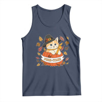 Funny Thanksgiving Cat Lover Tank Top Purritans Pilgrim Puritans Hat - Wonder Print Shop