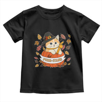 Funny Thanksgiving Cat Lover Toddler T Shirt Purritans Pilgrim Puritans Hat - Wonder Print Shop