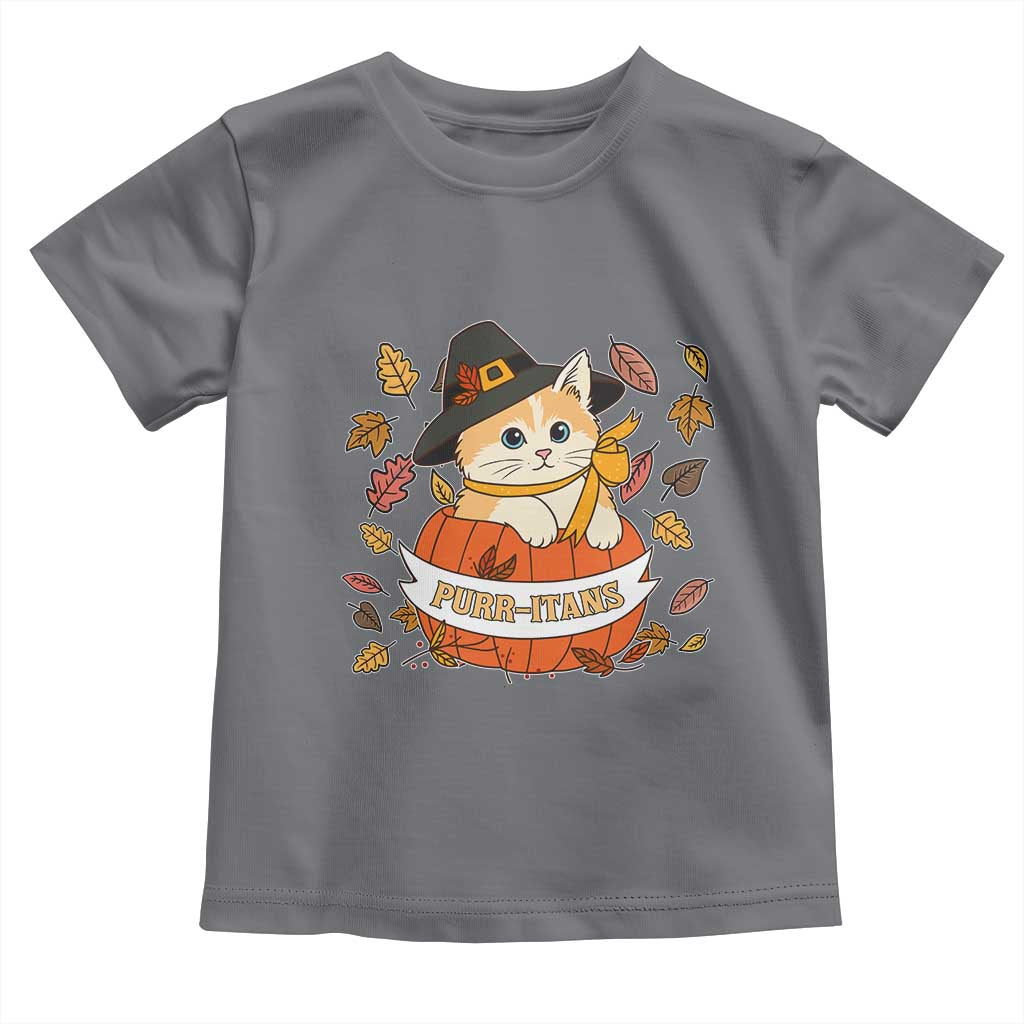 Funny Thanksgiving Cat Lover Toddler T Shirt Purritans Pilgrim Puritans Hat - Wonder Print Shop