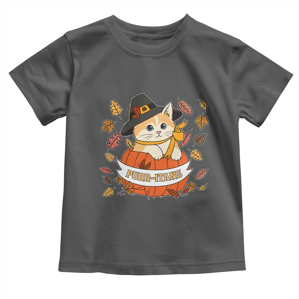 Funny Thanksgiving Cat Lover Toddler T Shirt Purritans Pilgrim Puritans Hat - Wonder Print Shop