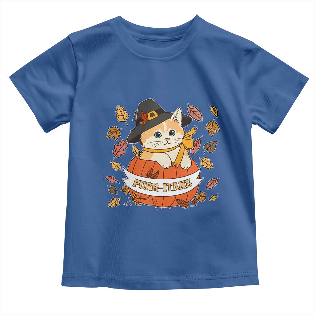 Funny Thanksgiving Cat Lover Toddler T Shirt Purritans Pilgrim Puritans Hat - Wonder Print Shop
