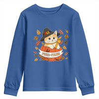 Funny Thanksgiving Cat Lover Youth Sweatshirt Purritans Pilgrim Puritans Hat - Wonder Print Shop