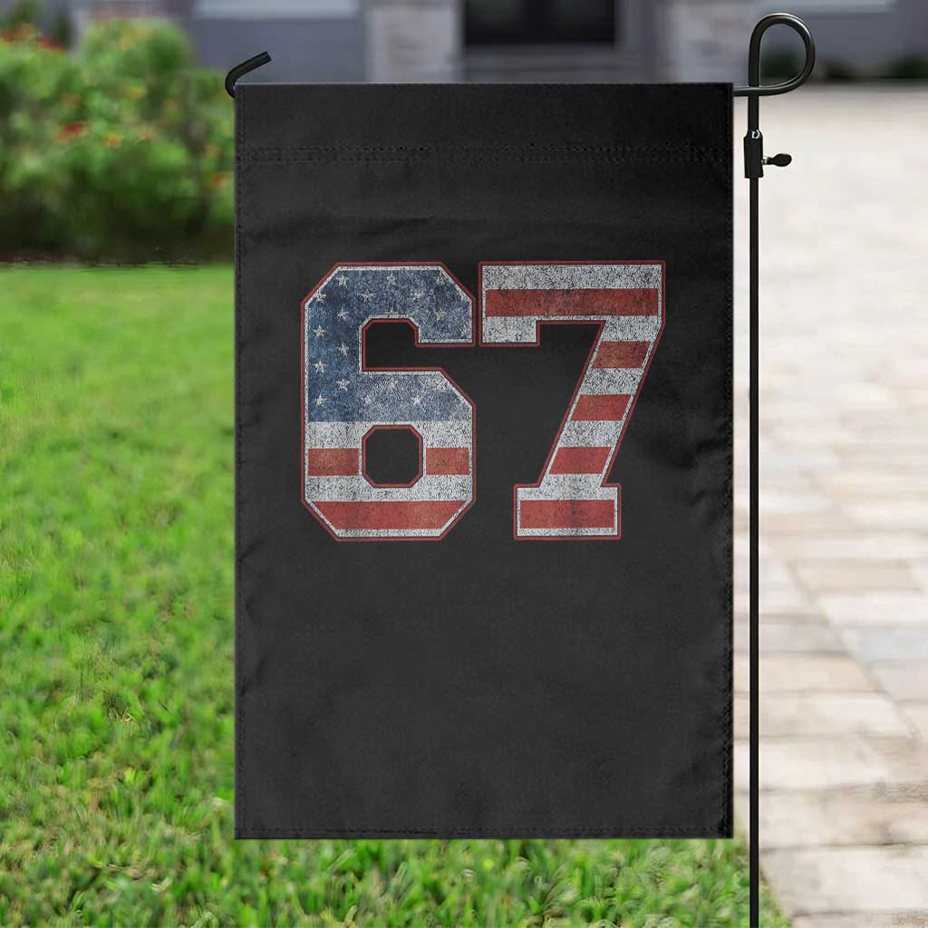 Funny Six Seven 67 Meme Vintage American Flag Garden Flag - Wonder Print Shop