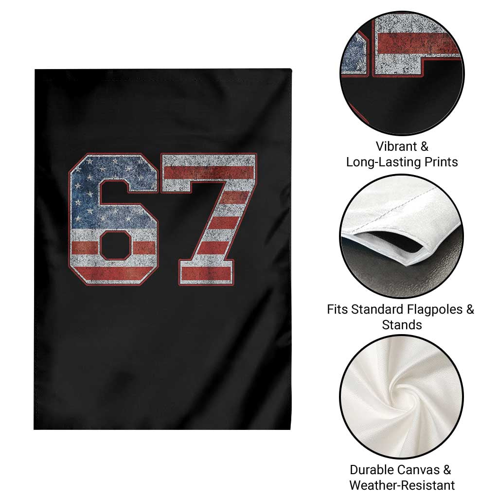 Funny Six Seven 67 Meme Vintage American Flag Garden Flag - Wonder Print Shop