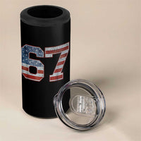 Funny Six Seven 67 Meme Vintage American Flag 4 in 1 Can Cooler Tumbler - Wonder Print Shop