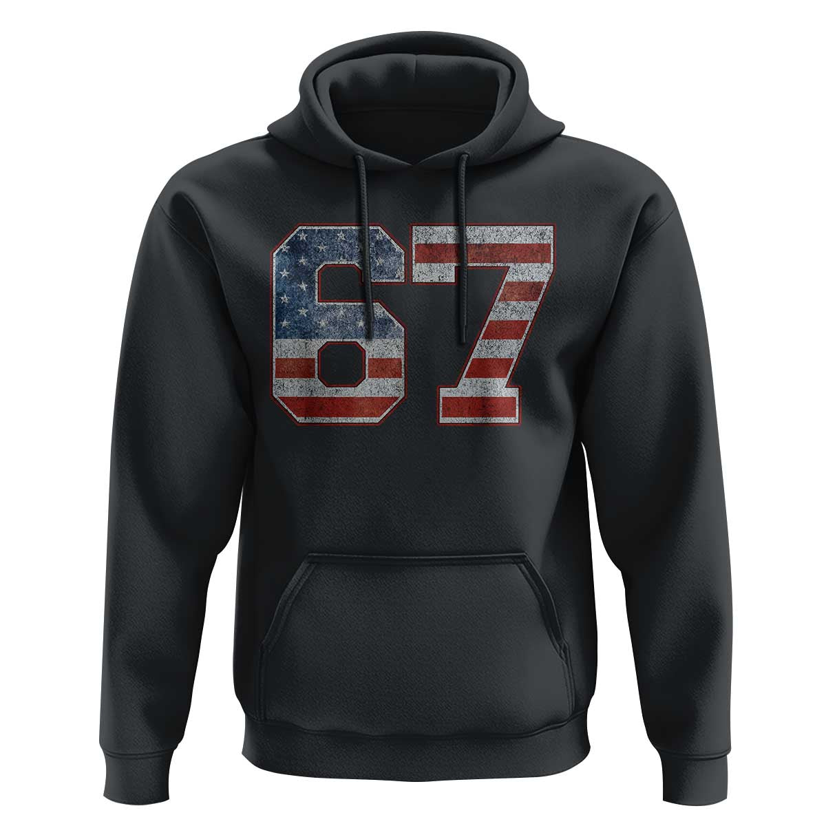 Funny Six Seven 67 Meme Vintage American Flag Hoodie - Wonder Print Shop
