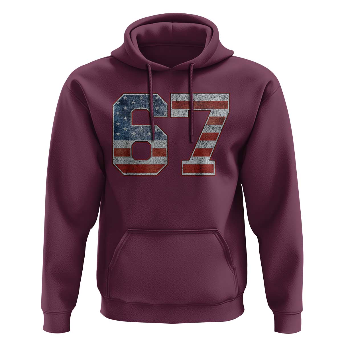 Funny Six Seven 67 Meme Vintage American Flag Hoodie - Wonder Print Shop