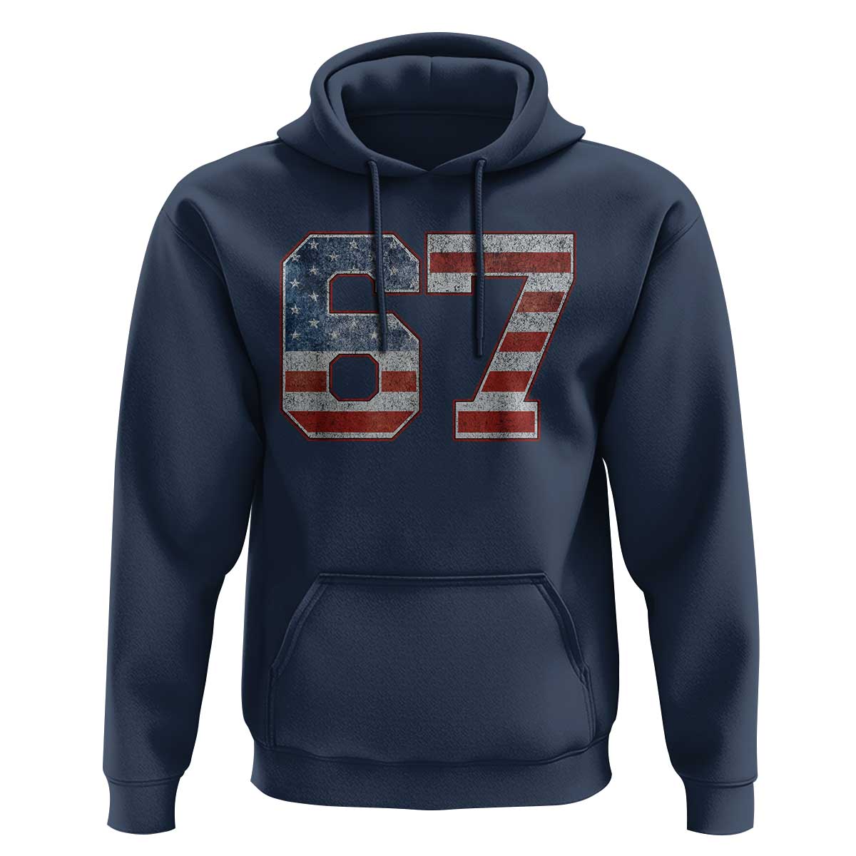Funny Six Seven 67 Meme Vintage American Flag Hoodie - Wonder Print Shop