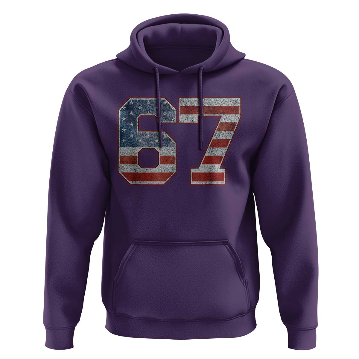 Funny Six Seven 67 Meme Vintage American Flag Hoodie - Wonder Print Shop