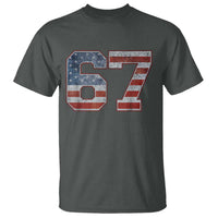 Funny Six Seven 67 Meme Vintage American Flag T Shirt - Wonder Print Shop