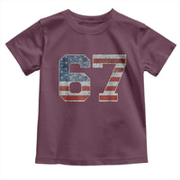 Funny Six Seven 67 Meme Vintage American Flag Toddler T Shirt - Wonder Print Shop