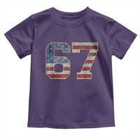 Funny Six Seven 67 Meme Vintage American Flag Toddler T Shirt - Wonder Print Shop