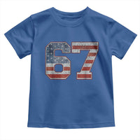 Funny Six Seven 67 Meme Vintage American Flag Toddler T Shirt - Wonder Print Shop