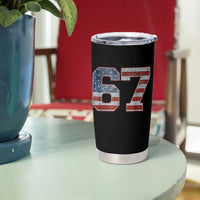 Funny Six Seven 67 Meme Vintage American Flag Tumbler Cup - Wonder Print Shop