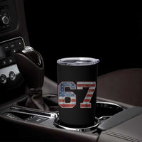 Funny Six Seven 67 Meme Vintage American Flag Tumbler Cup - Wonder Print Shop