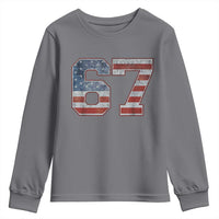 Funny Six Seven 67 Meme Vintage American Flag Youth Sweatshirt - Wonder Print Shop