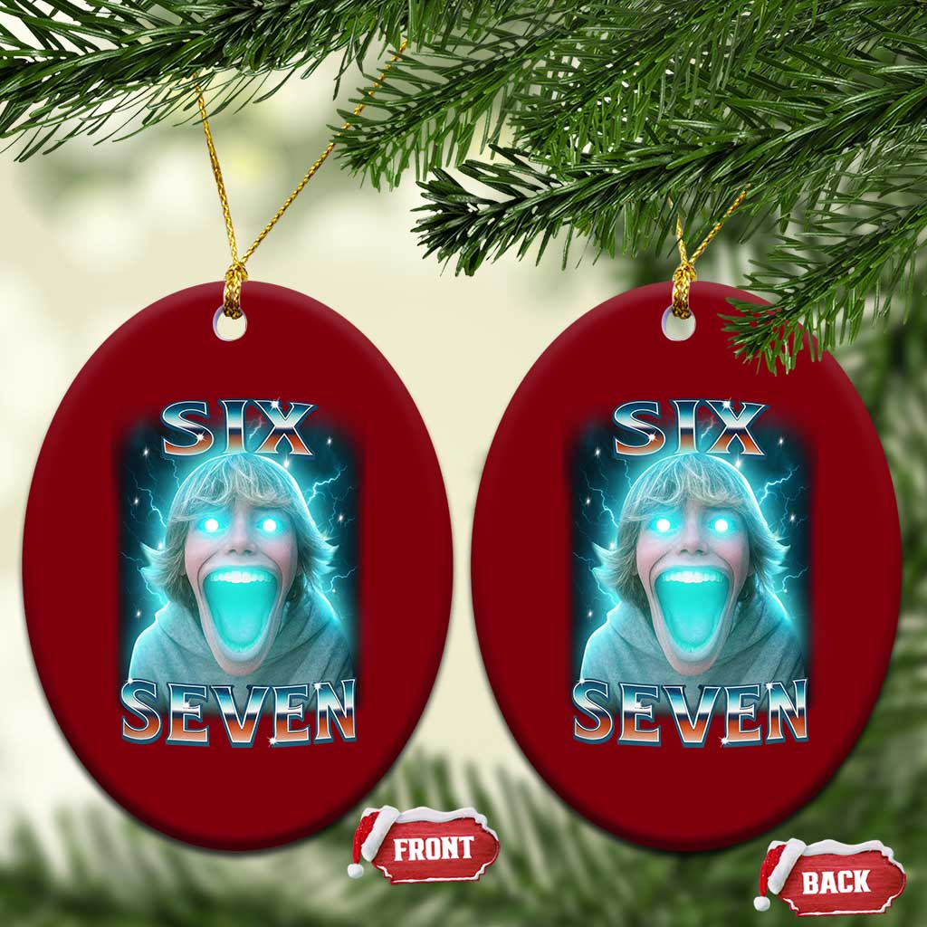 Funny Six Seven The Mason 67 Kid Gen Alpha Meme Ceramic Ornament - Wonder Print Shop