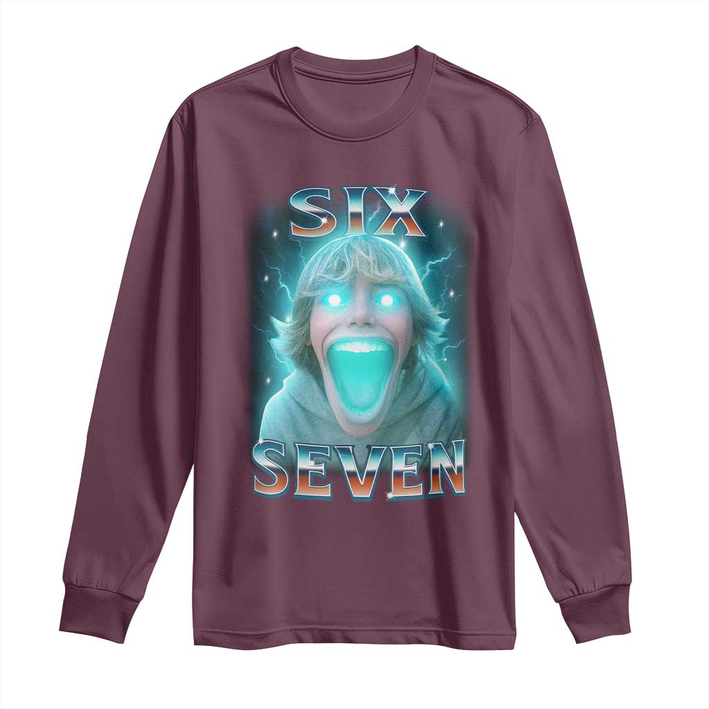 Funny Six Seven The Mason 67 Kid Gen Alpha Meme Long Sleeve Shirt - Wonder Print Shop