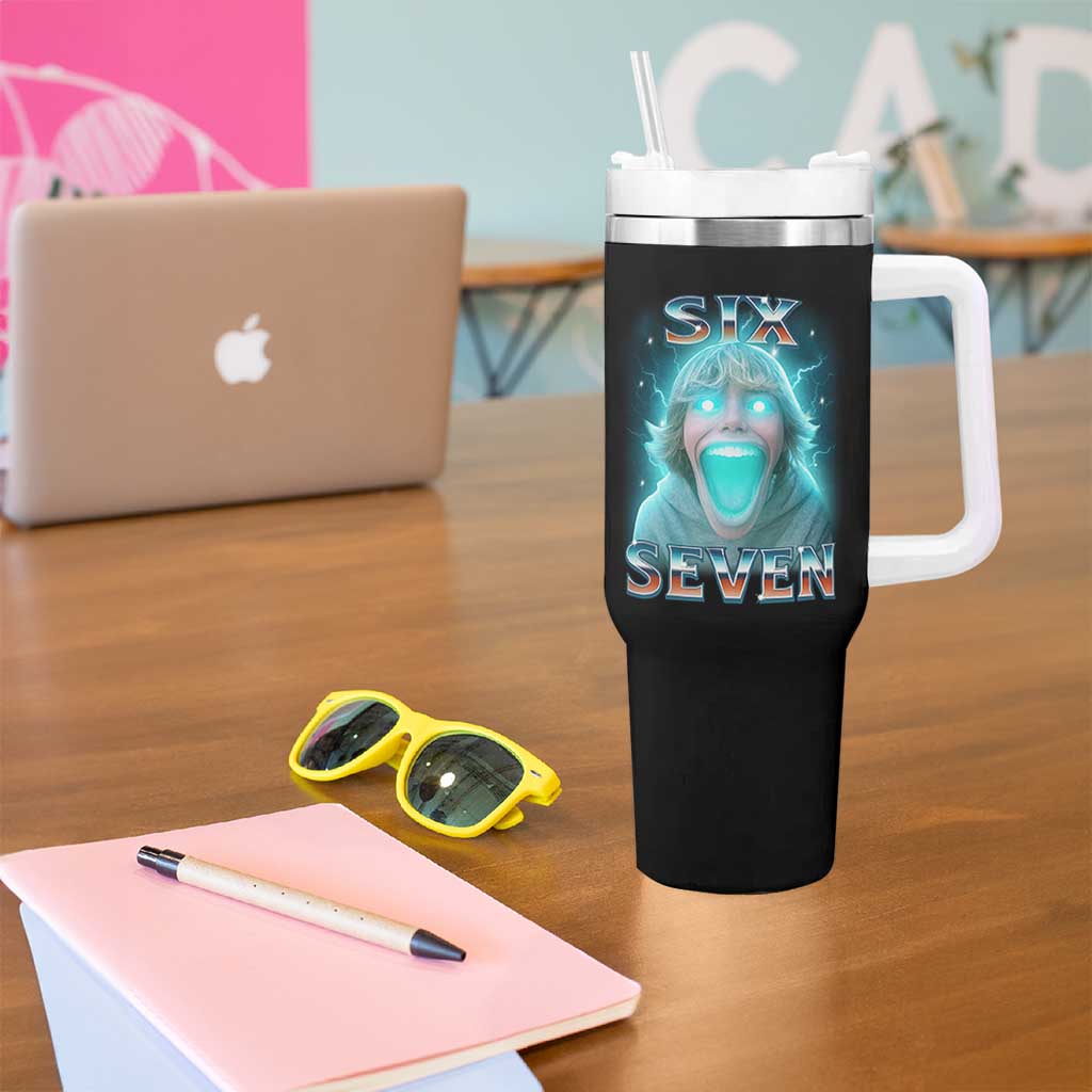 Funny Six Seven The Mason 67 Kid Gen Alpha Meme Tumbler With Handle - Wonder Print Shop
