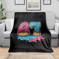 Funny 67 Ice Cream Drip Meme Six Seven Gen Alpha Slang Throw Blanket - Wonder Print Shop
