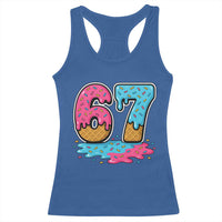 Funny 67 Ice Cream Drip Meme Six Seven Gen Alpha Slang Racerback Tank Top - Wonder Print Shop
