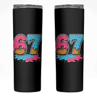 Funny 67 Ice Cream Drip Meme Six Seven Gen Alpha Slang Skinny Tumbler - Wonder Print Shop