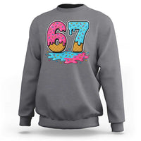 Funny 67 Ice Cream Drip Meme Six Seven Gen Alpha Slang Sweatshirt - Wonder Print Shop