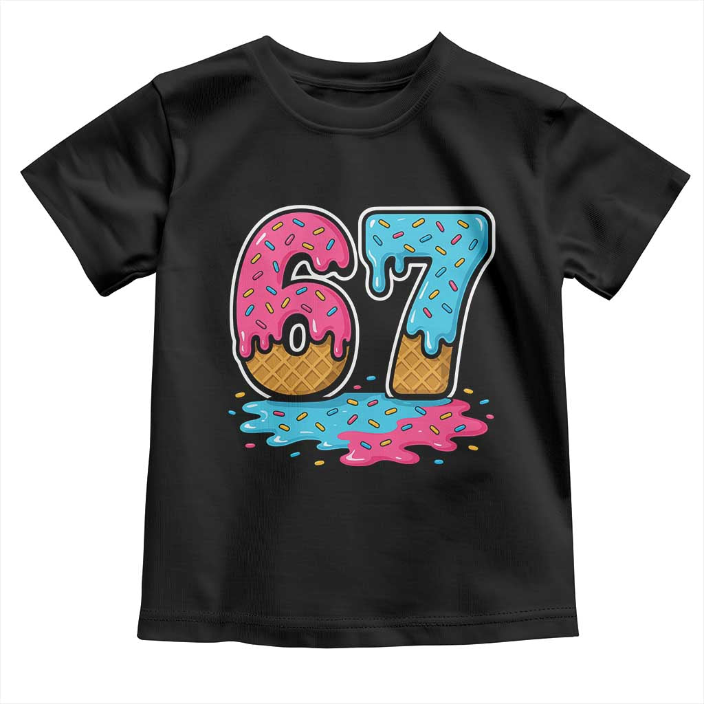 Funny 67 Ice Cream Drip Meme Six Seven Gen Alpha Slang Toddler T Shirt - Wonder Print Shop
