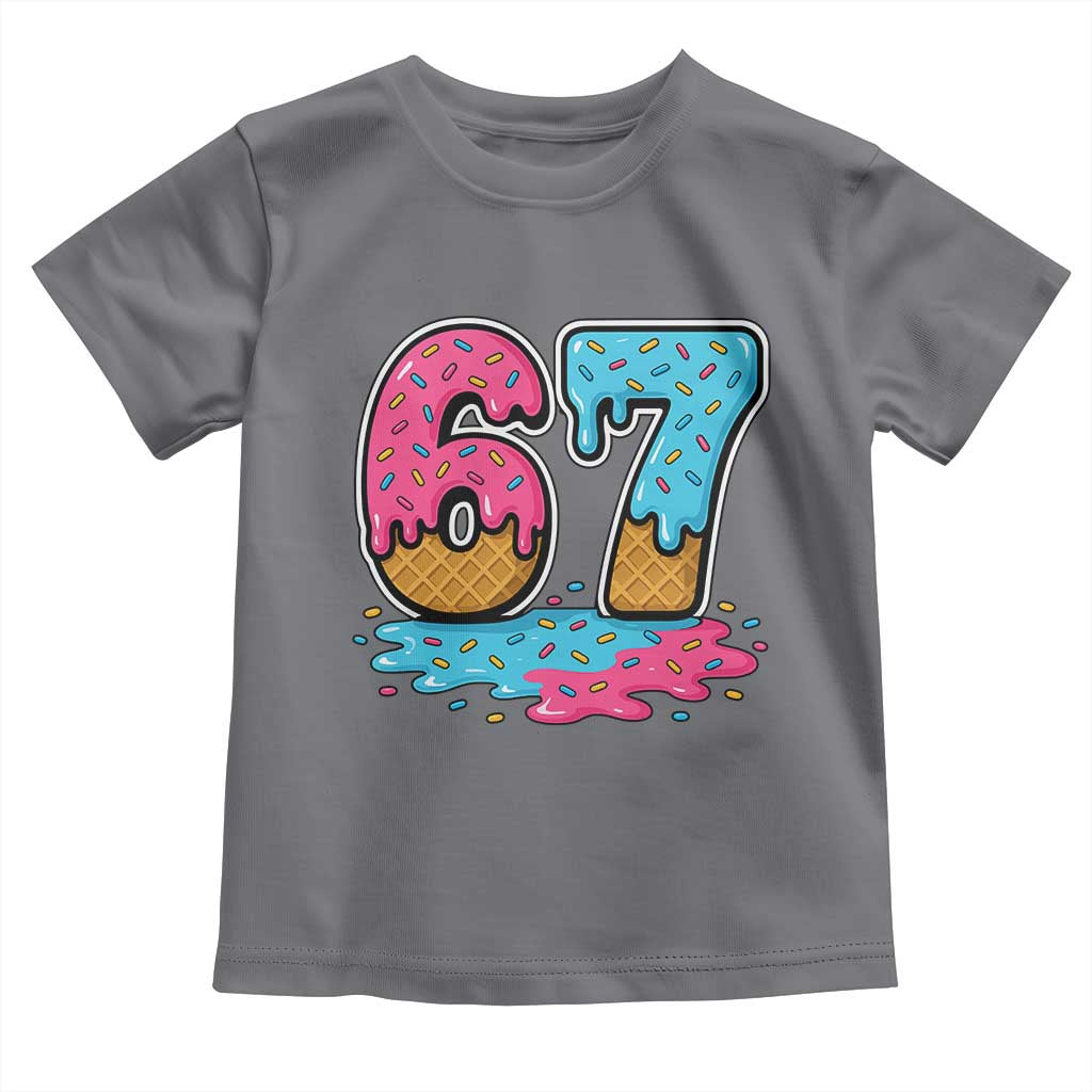 Funny 67 Ice Cream Drip Meme Six Seven Gen Alpha Slang Toddler T Shirt - Wonder Print Shop