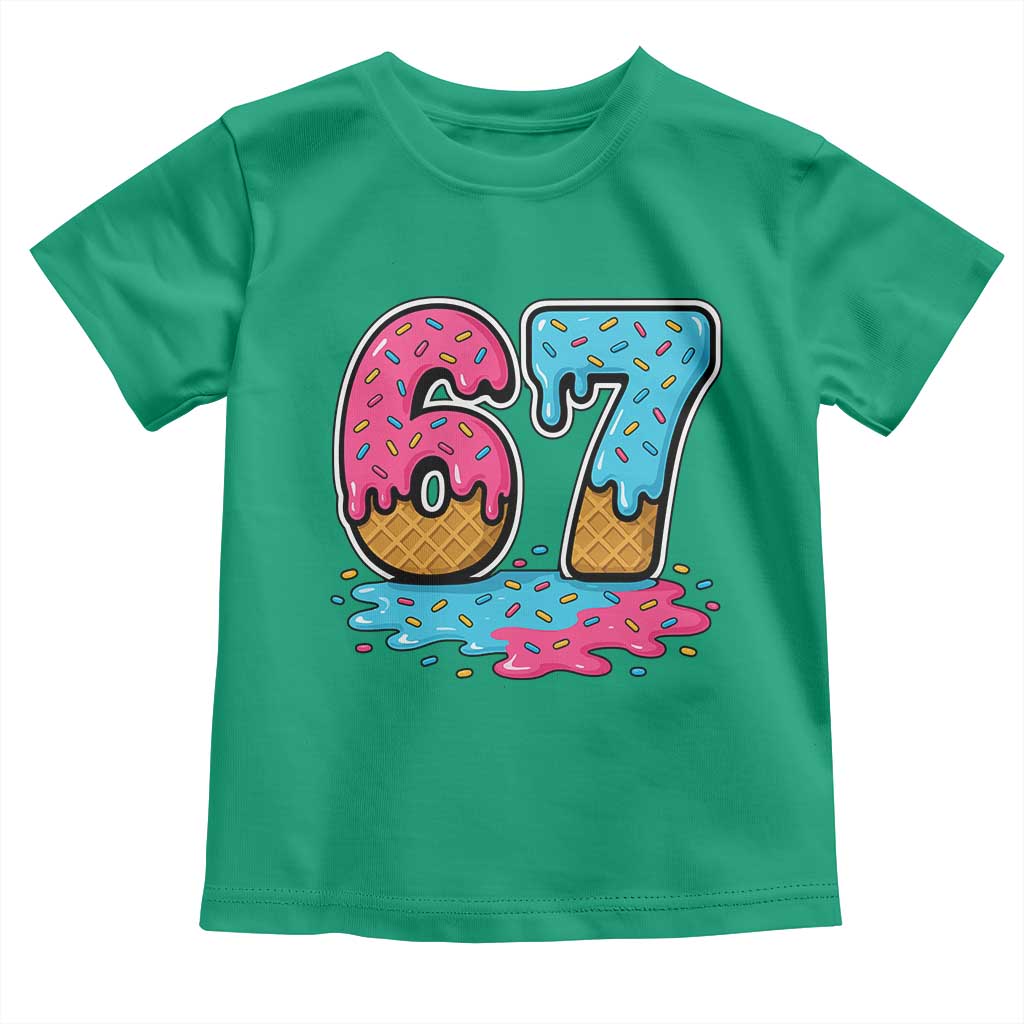 Funny 67 Ice Cream Drip Meme Six Seven Gen Alpha Slang Toddler T Shirt - Wonder Print Shop