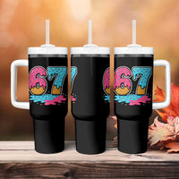 Funny 67 Ice Cream Drip Meme Six Seven Gen Alpha Slang Tumbler With Handle - Wonder Print Shop
