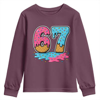 Funny 67 Ice Cream Drip Meme Six Seven Gen Alpha Slang Youth Sweatshirt - Wonder Print Shop