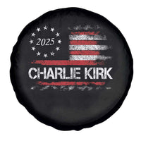Charlie Kirk 2025 Spare Tire Cover Freedom Vintage American Flag - Wonder Print Shop